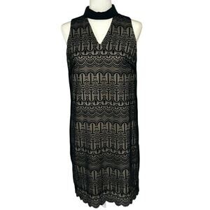 London Times 20's Style Halter Dress with Collar Women's 4 | Black | EUC